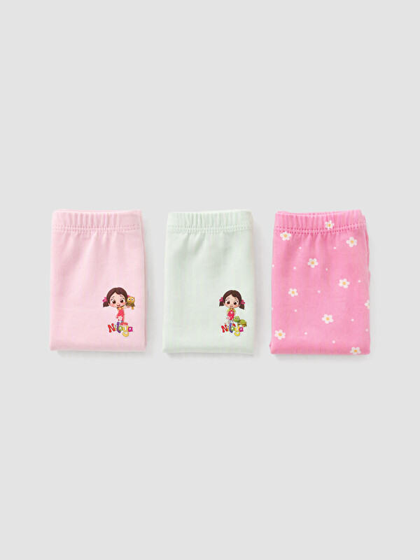LCW Kids Girls' Niloya Printed Boxer 3-Pack