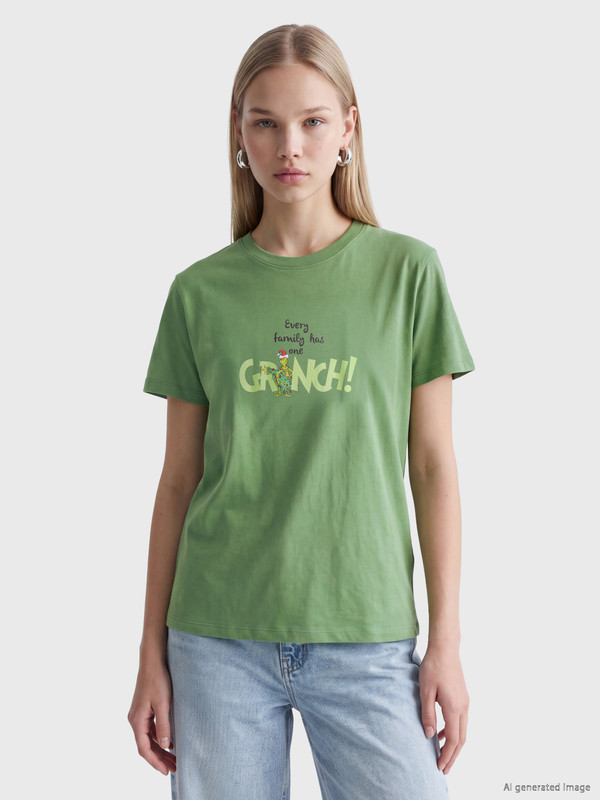 LCW Vision Grinch %100 Cotton Women's T-Shirt
