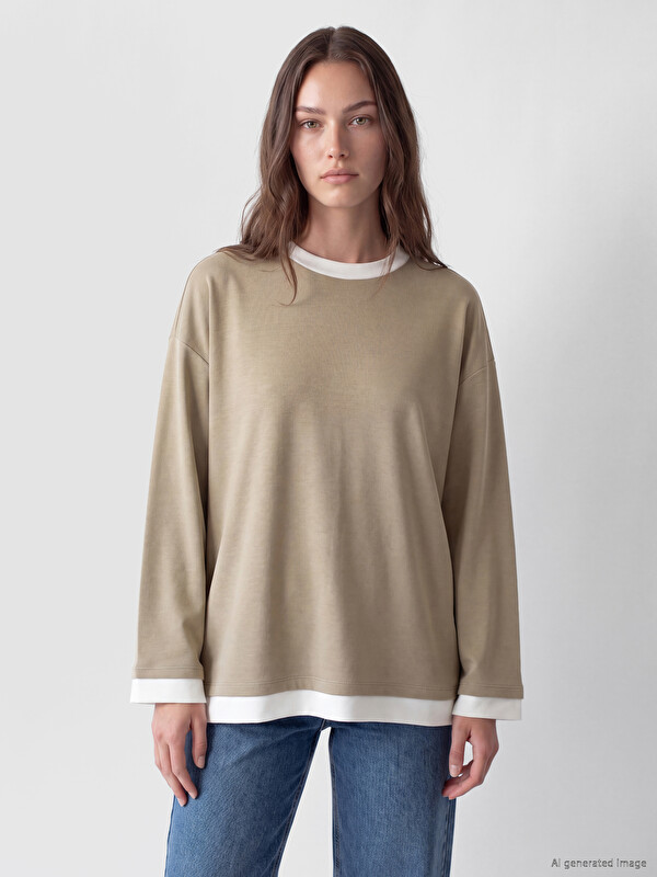 LCW Modest Oversize Soft Touch Kadın Sweatshirt Tunik
