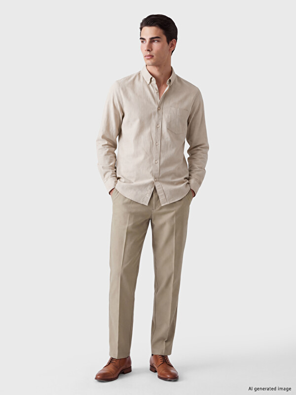 LCWAIKIKI Classic Regular Fit Armürlü Erkek Gömlek