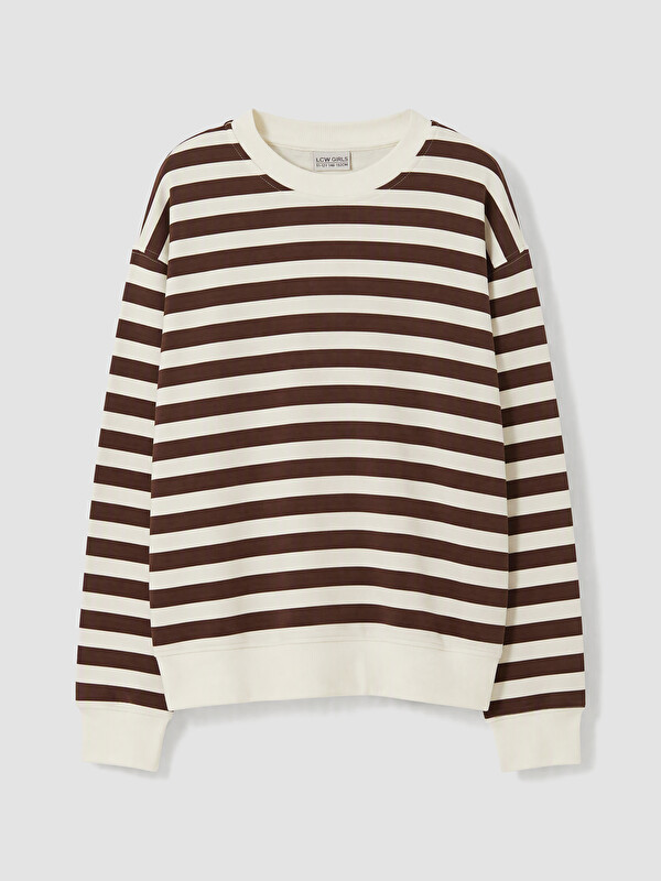 LCW Kids Çizgili Kız Çocuk Sweatshirt