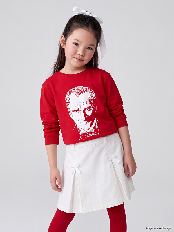 LCW Kids Crew Neck Printed Girls' T-Shirt