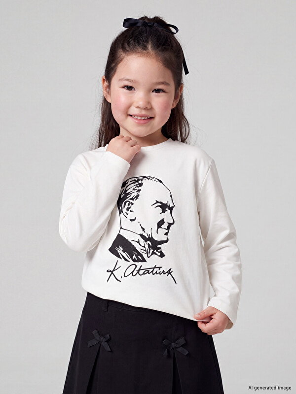 LCW Kids Atatürk Themed Girls' T-shirt