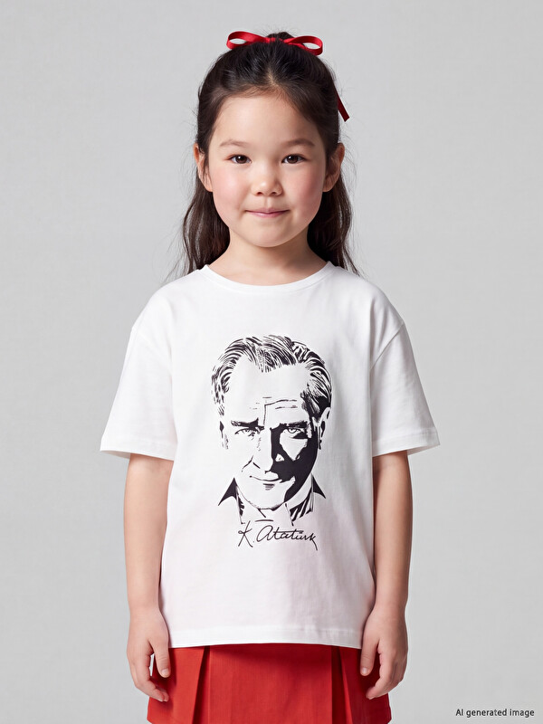 LCW Kids Atatürk Printed Girls' T-Shirt