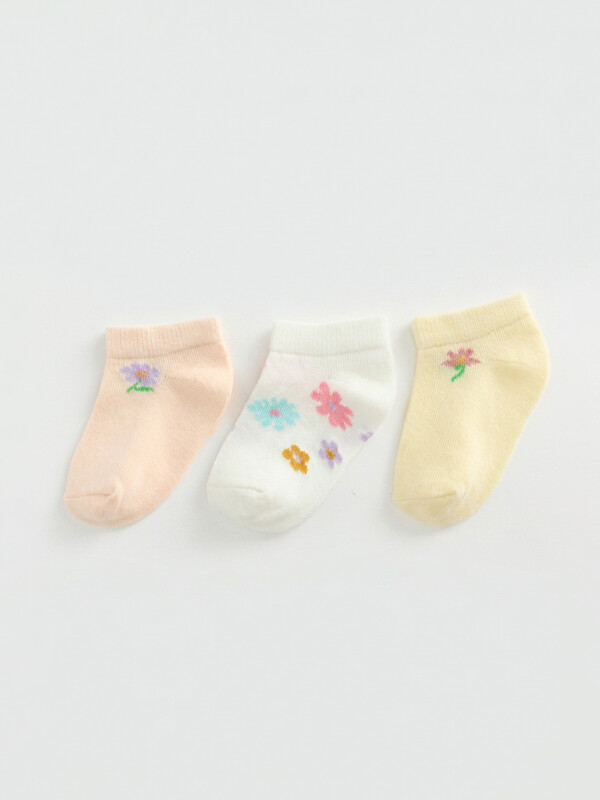 LC WAIKIKI Floral Girls' Trainer Socks 3-pack