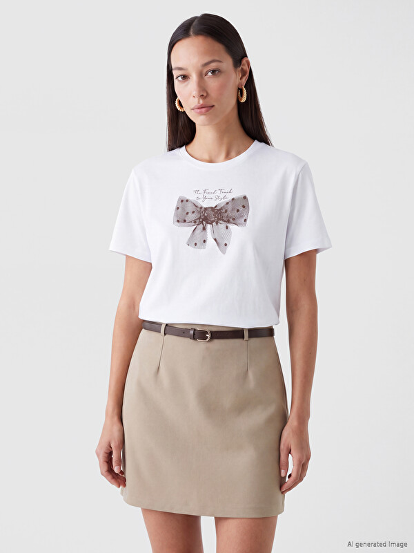 LC WAIKIKI Printed 100% Cotton Women's T-Shirt
