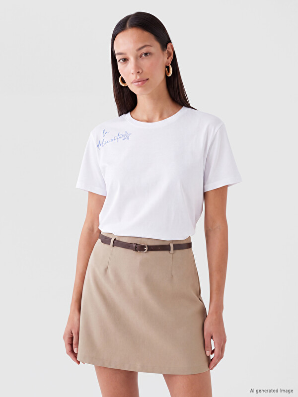 LC WAIKIKI Printed 100% Cotton Women's T-Shirt