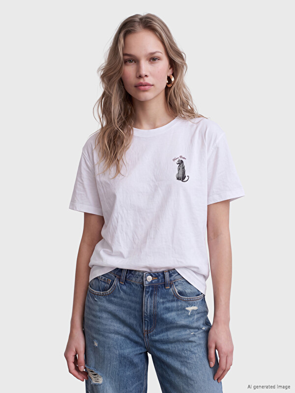 LC WAIKIKI Printed 100% Cotton Women's T-Shirt