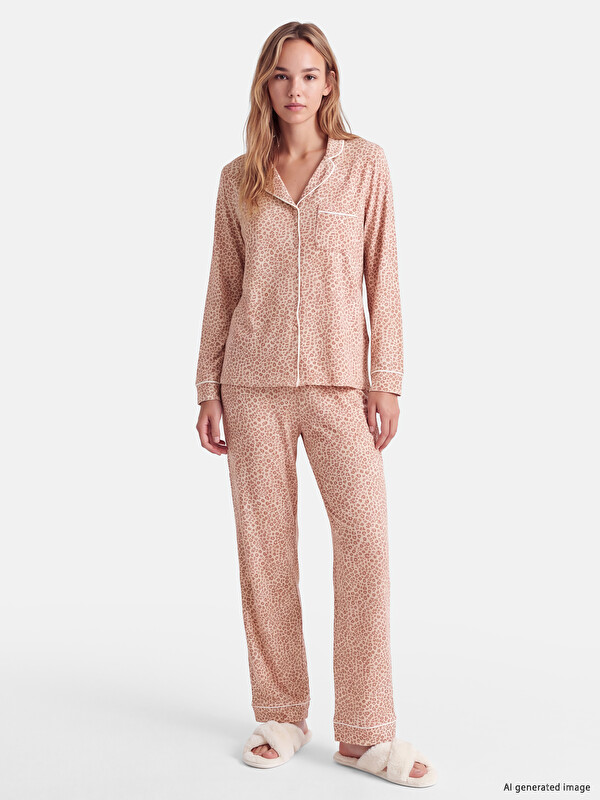LCW DREAM Leopar Desenli Kadın Pijama Takım