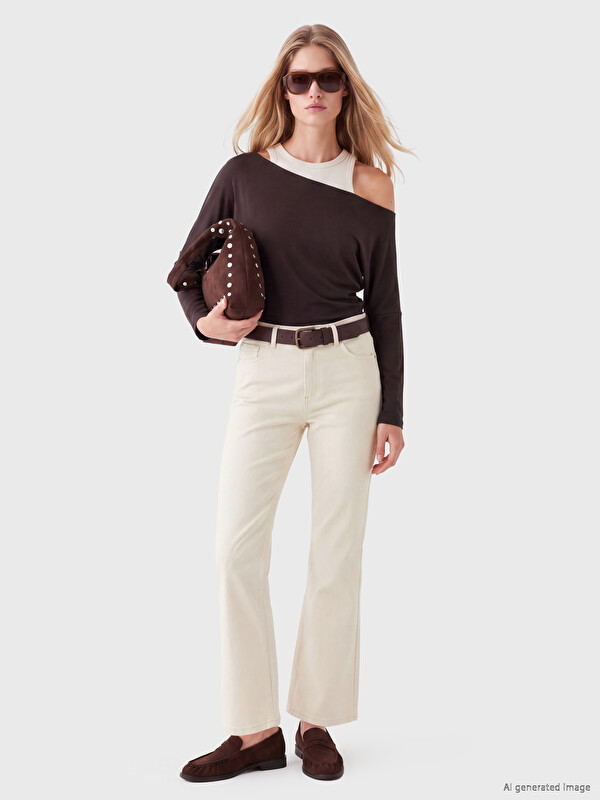 LCW Jeans Crop Flare Kadın Jean Pantolon