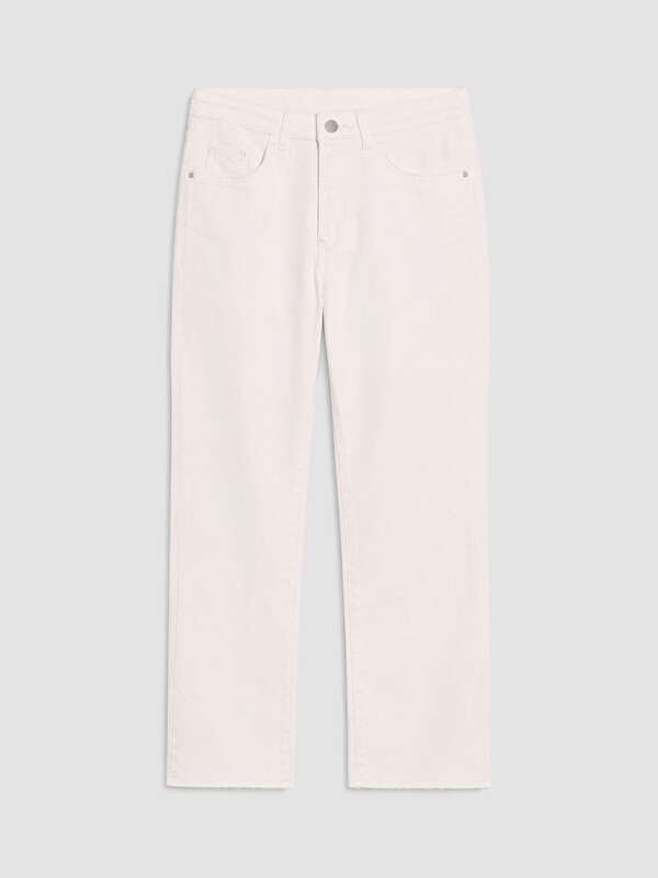 LCW Modest Yüksek Bel Crop Flare Kadın Jean Pantolon