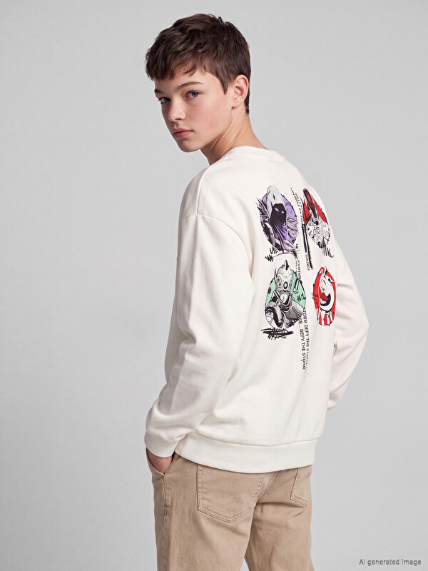 LCW Kids Fortnite Printed Boys' Sweatshirt