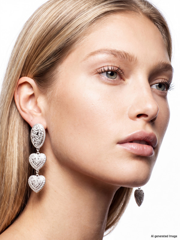 LCW JOY Heart Figured Woman Earring