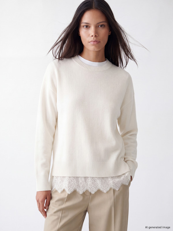 LCW Modest Lace Women's Knitwear Tunic