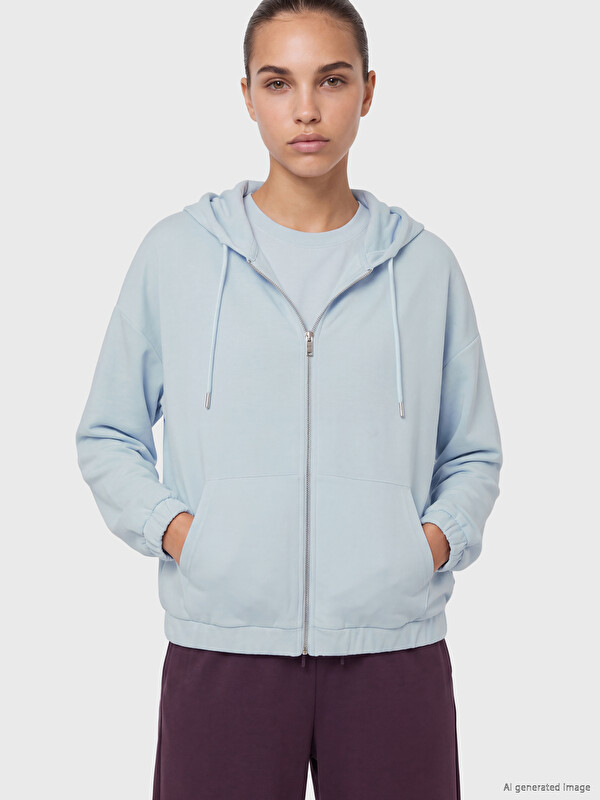 KOOR SPORT Kapüşonlu Soft Touch Kadın Fermuarlı Sweatshirt