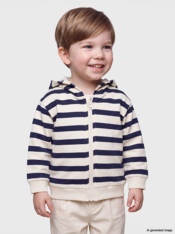 LCW baby Baby Boys' Hooded Zippered Sweatshirt