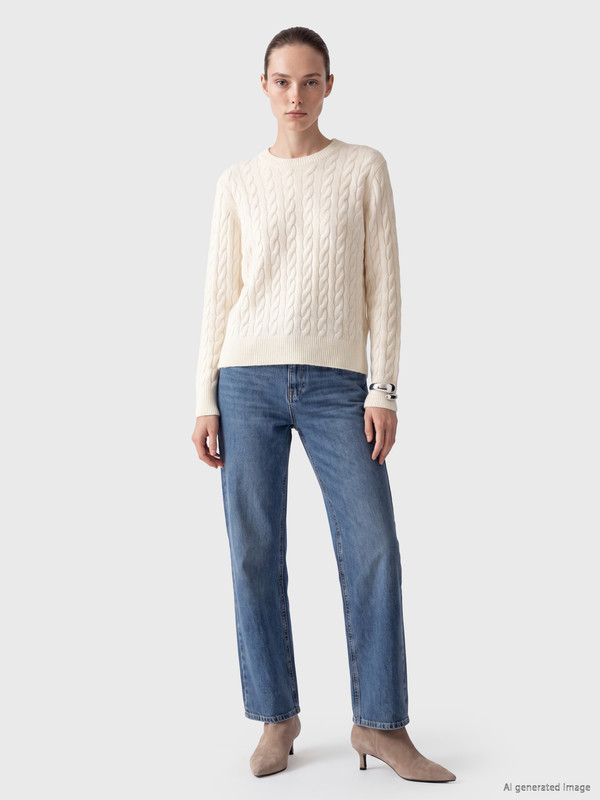 LCW Comfort Cable Knit Patterned Women's Knitwear Sweater