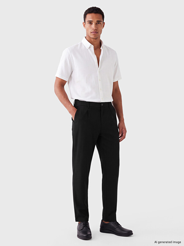 LCW Vision Regular Fit muške plisirane pantalone od gabardina