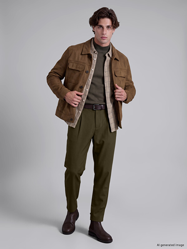 LCW Vision Regular Fit Gabardine Men's Pleated Trousers