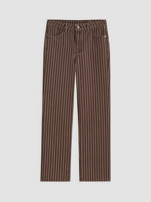 LCW Jeans Çizgili Crop Flare Kadın Jean Pantolon