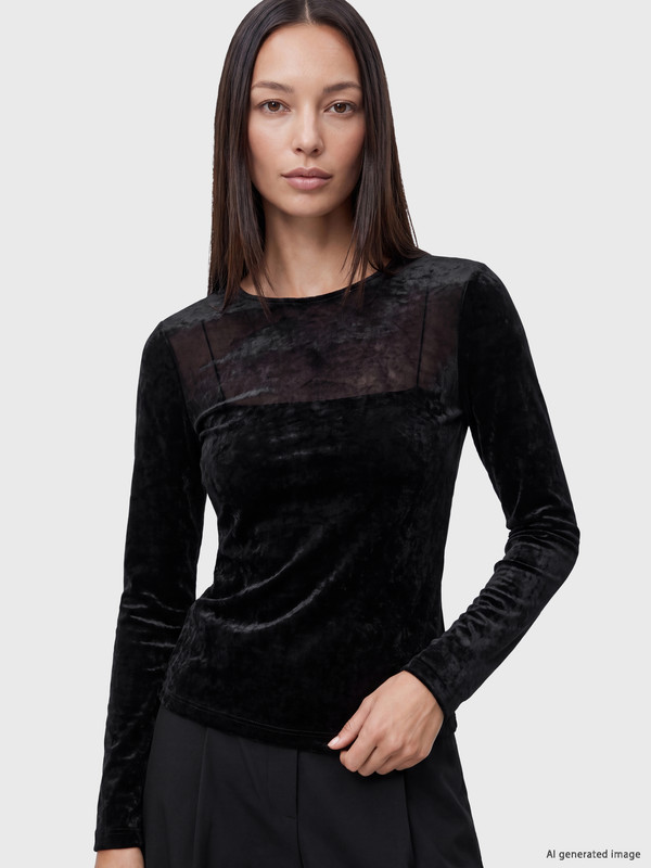 LCW EVERYDAY Baršunasta bluza s okruglim izrezom