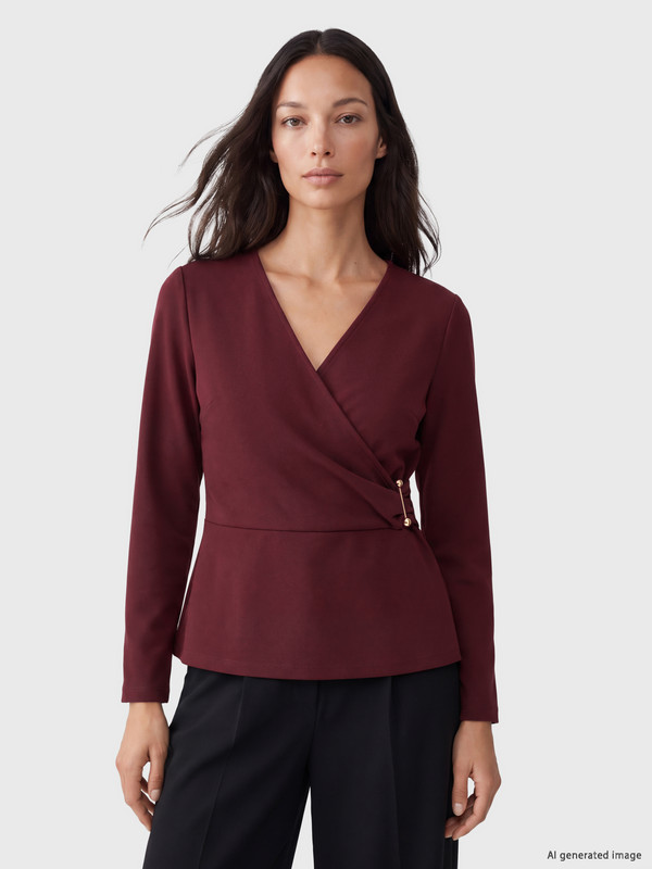 LCW EVERYDAY Bluza s dvorednim preklopnim ovratnikom i naborima