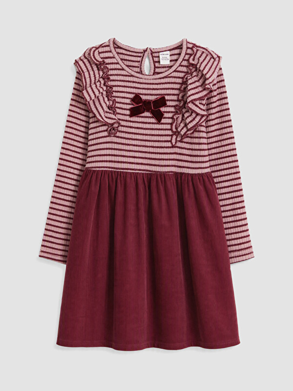 LCW Kids Striped Ruffled Girls' Dress