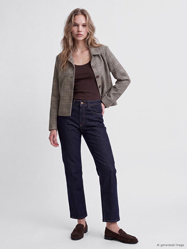 LCW Jeans Blugi Drepți cu Talie Înaltă pentru Femei