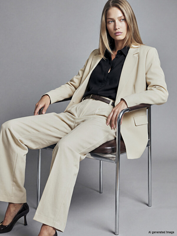 LCW Vision Krep Kadın Blazer Ceket