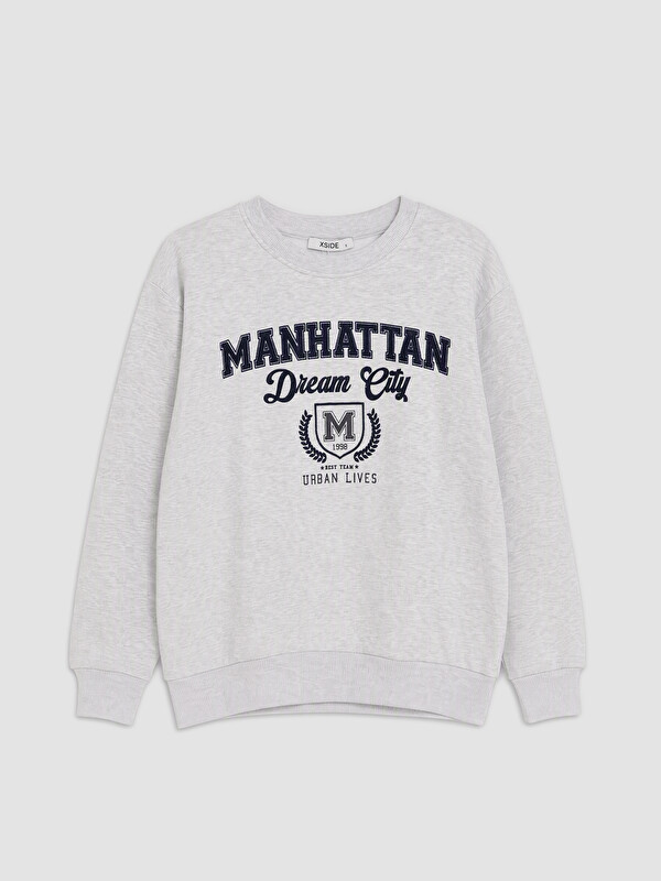XSIDE Nakışlı Oversize Kadın Kalın Sweatshirt