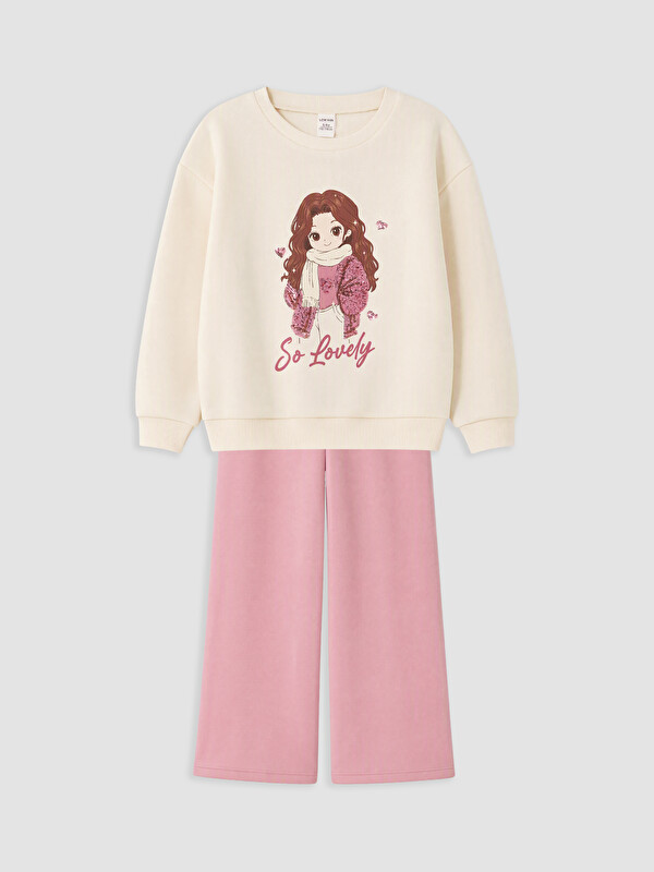 LCW Kids Baskılı Kız Çocuk Kalın Sweatshirt