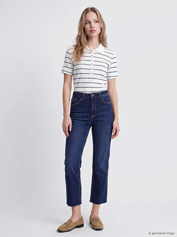 LCW Jeans Crop Flare Kadın Jean Pantolon