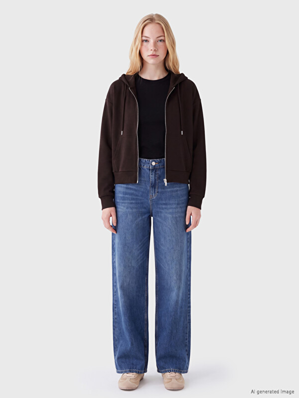XSIDE Kapüşonlu Soft Touch Kadın Fermuarlı Sweatshirt
