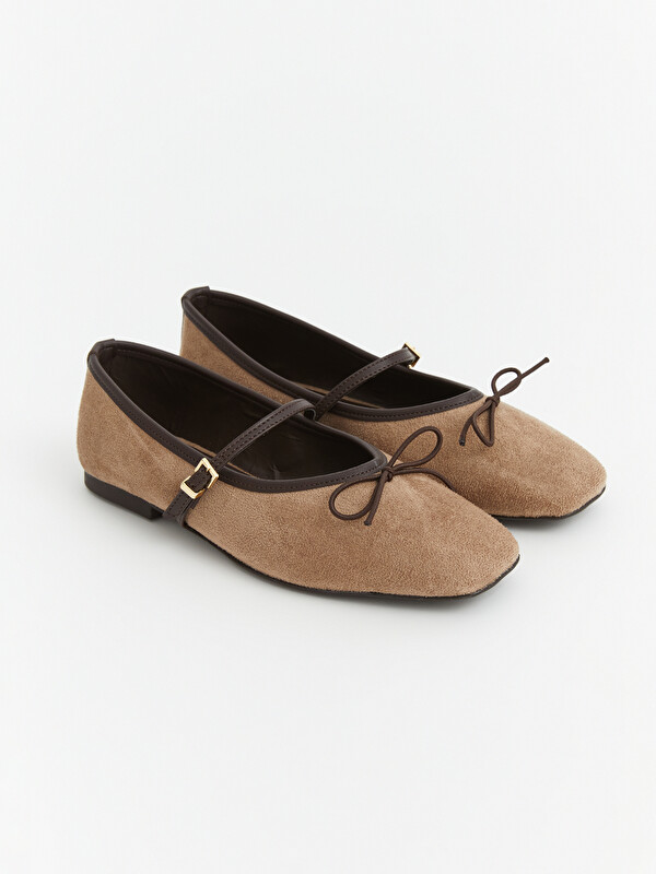 LCW STEPS Buckle Strap Bow Detailed Women's Ballet Flats