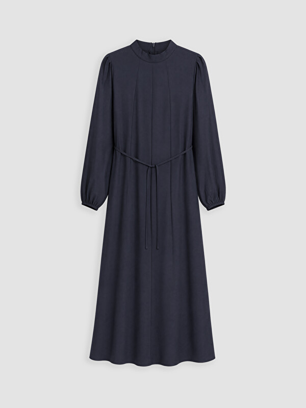 LCW Modest Dik Yaka Kuşaklı Modal Karışımlı Elbise