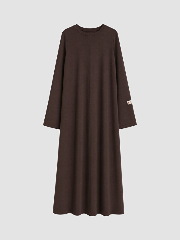 LCW Modest Femër Ngjyre Kafe Fustan