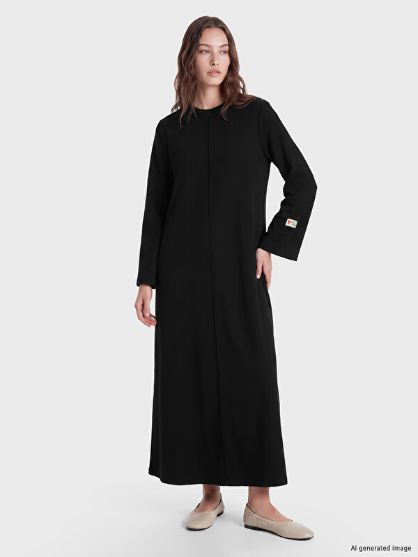 LCW Modest Crew Neck A Line Dress