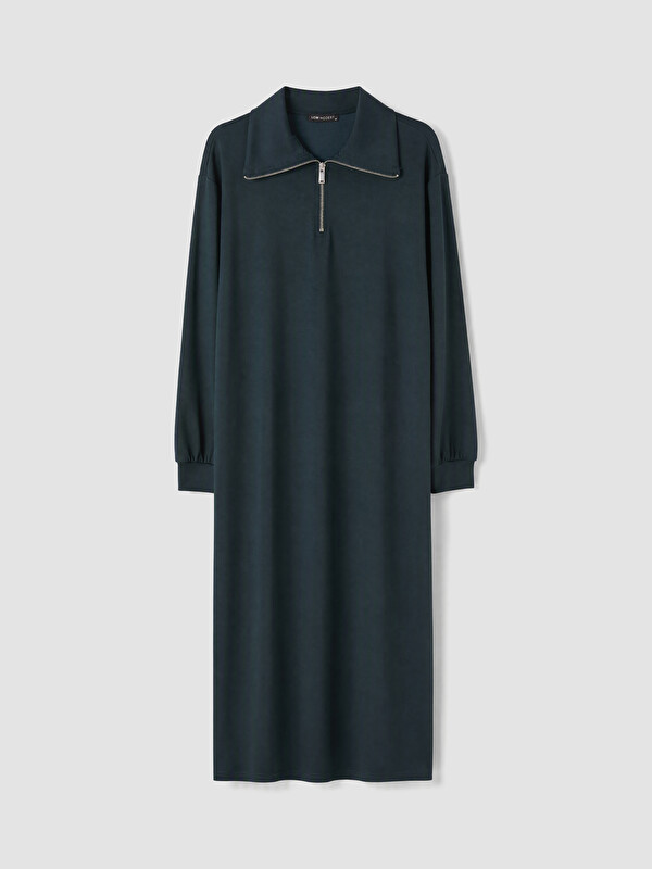 LCW Modest Dik Yaka A Kesim Sweat Elbise