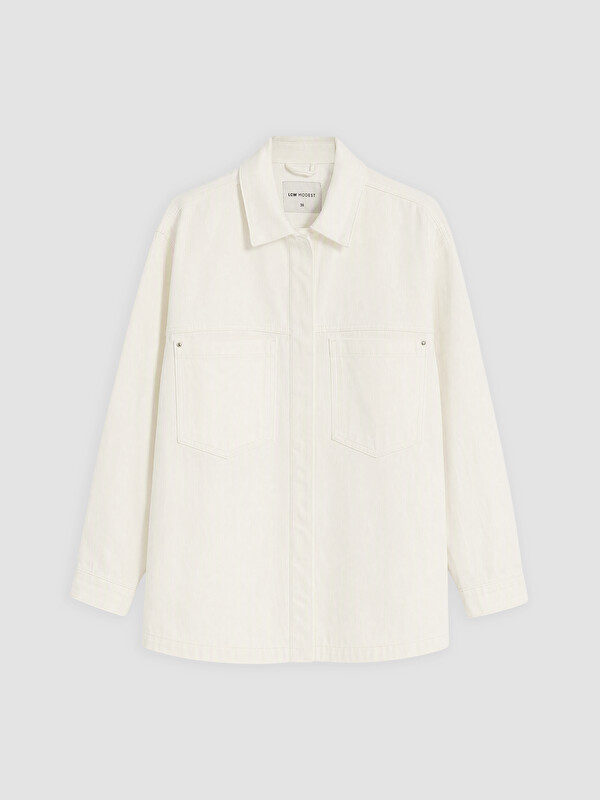 LCW Modest Shirt Collar Women's Jean Jacket