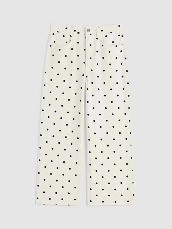 XSIDE Puantiyeli Straight Fit Kadın Jean Pantolon