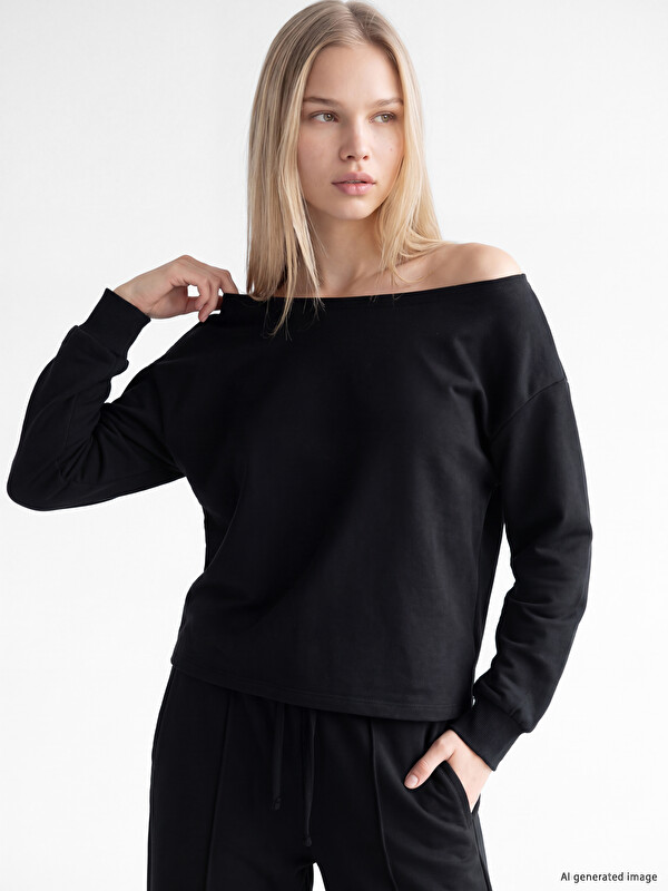 XSIDE Kayık Yaka Soft Touch Kadın Sweatshirt