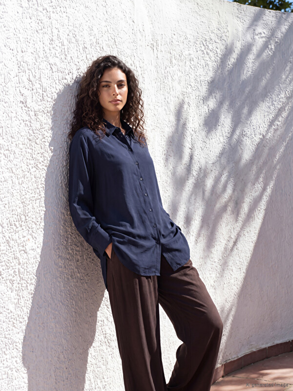 LCW Modest Modal Blended Oversize Women's Shirt Tunic