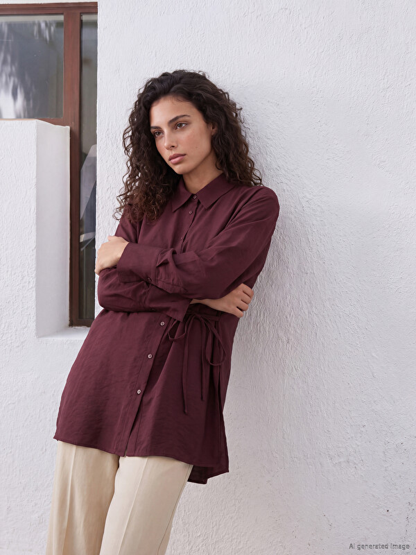 LCW Modest Женска врзана туника кошула од модална мешавина
