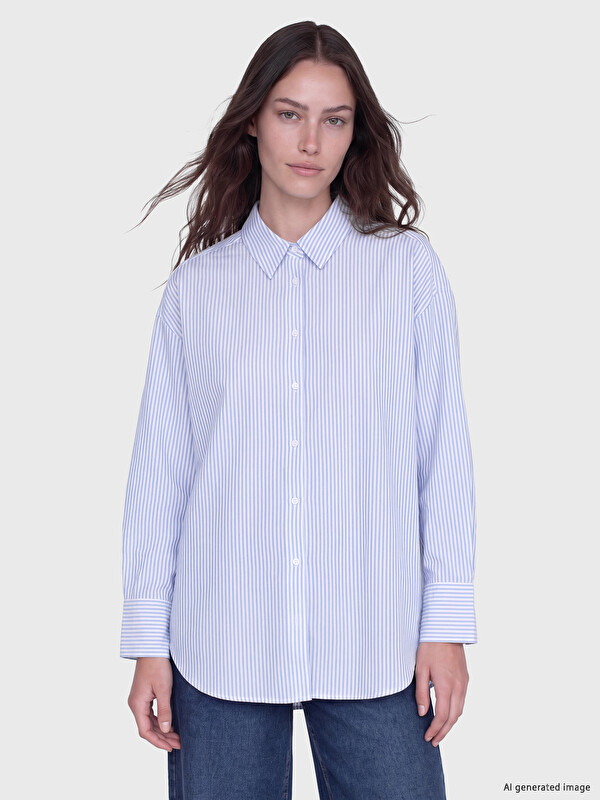 LCW Modest Striped Oxford Women's Shirt