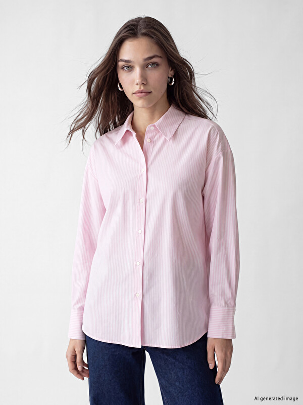 LCW Modest Striped Oxford Women's Shirt
