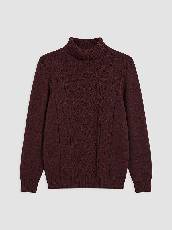 LCWAIKIKI Classic Man Bordeaux Sweater