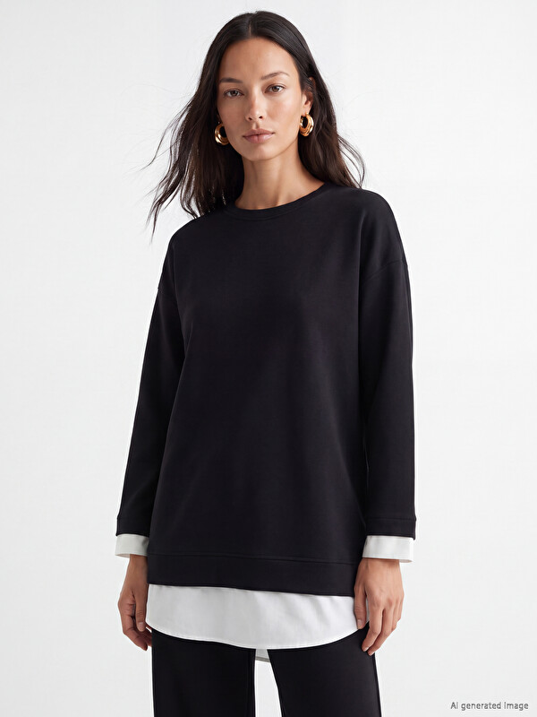 LCW EVERYDAY Woman Black Sweatshirt