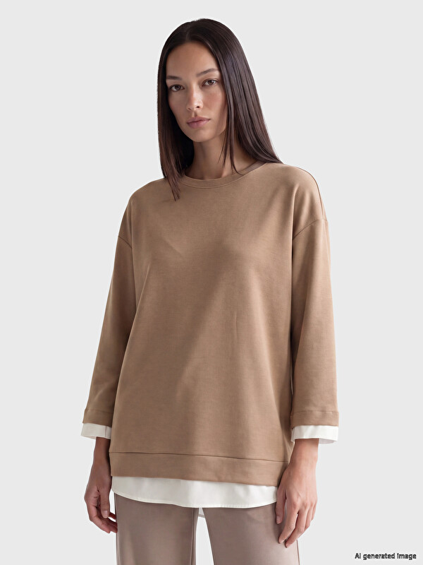 LCW EVERYDAY Oversize Soft Touch Kadın Sweatshirt