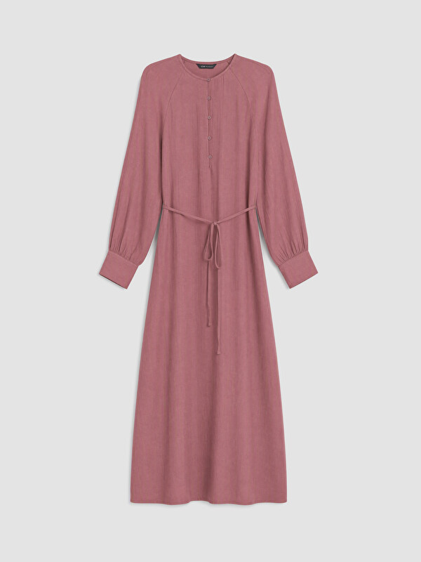 LCW Modest Bisiklet Yaka Müslin Elbise