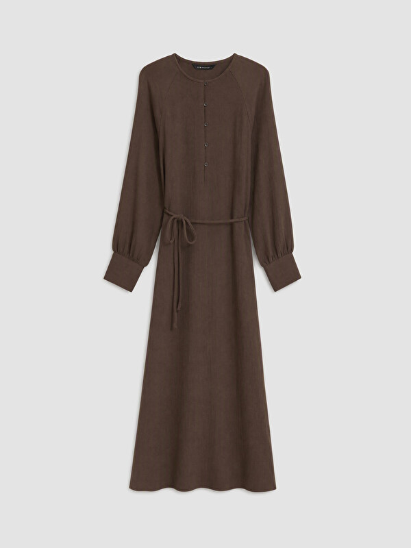 LCW Modest Bisiklet Yaka Müslin Elbise